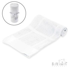 CBP51-W: White Cellular Cotton Roll Blanket